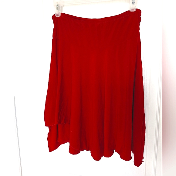 3/$15 Vintage Bright Red Handkerchief skirt - Picture 5 of 8